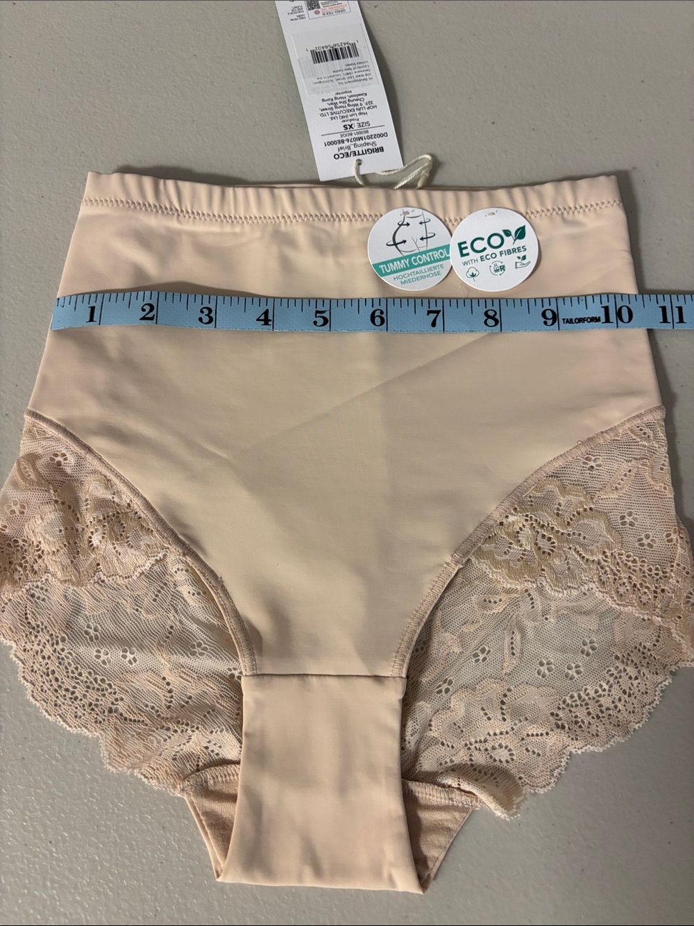 High-Waist Lace Briefs - Nude